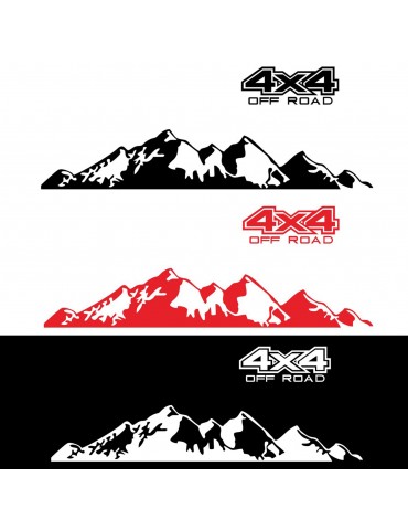 Car Stickers 4X4 Off Road(44*17cm)+Mountain Graphic Decal(150*27cm) Sticker for Car Truck Exterior Accessories