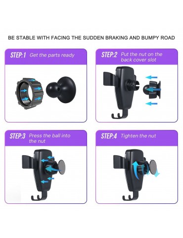 Wireless Charger Car Phone Bracket Fast Charging Wireless Car Outlet Charger Mount Stand Mobile Phone Holder