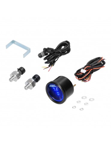 Dual Display Air Pressure Guage LED Digital Air Suspension Gauge 0-220PSI with 2pcs 1/8NPT Sensors