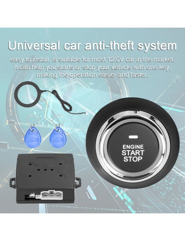 Universal RFID Car Alarm System Intelligent Engine Starts Stop Push Button ID Card Keyless Entry Anti-Theft System 12.0V