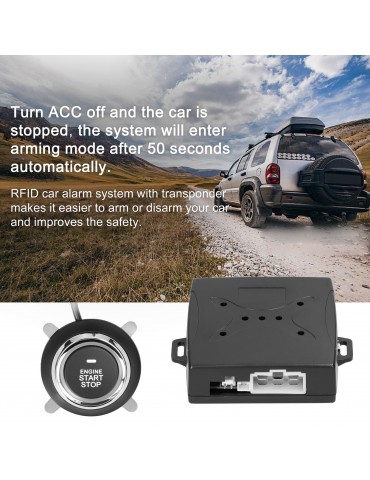 Universal RFID Car Alarm System Intelligent Engine Starts Stop Push Button ID Card Keyless Entry Anti-Theft System 12.0V