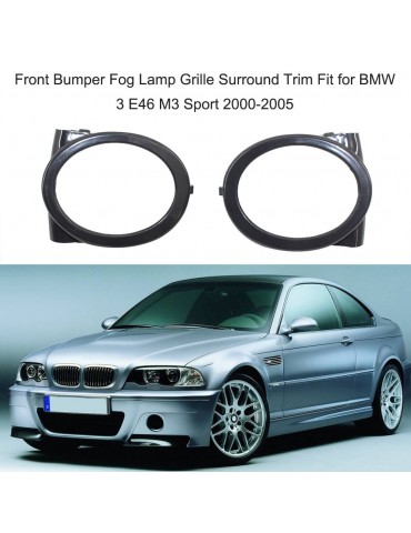 Front Bumper Fog Light Ring Cover Lamp Grille Surround Trim Replacement for BMW 3 E46 M3 Sport 2000-2005