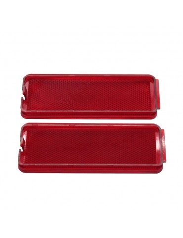 2 Pcs Door Reflector Light Lens Front/Rear Fit for Ford F250 F350 F450 F550 Super Duty 1999-2007 Rectangular