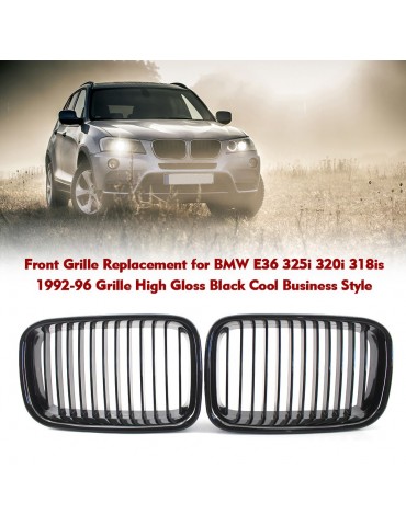 Front Grille Replacement for BMW E36 325i 320i 318is 1992-96 Grille High Gloss Black Cool Bussiness Style