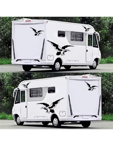 Car Auto Body Sticker 5PCS Self-Adhesive Side Truck Graphics Eagle Stickers Decals for Camper Caravan RV Trailer