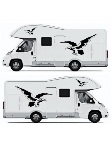 Car Auto Body Sticker 5PCS Self-Adhesive Side Truck Graphics Eagle Stickers Decals for Camper Caravan RV Trailer