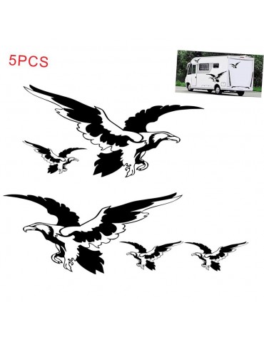 Car Auto Body Sticker 5PCS Self-Adhesive Side Truck Graphics Eagle Stickers Decals for Camper Caravan RV Trailer