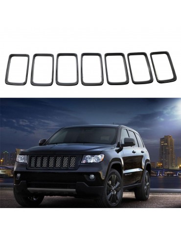 7pcs Front Grille Grill Inserted Ring Trim Cover Replacement for Jeep Grand Cherokee 2014-2016