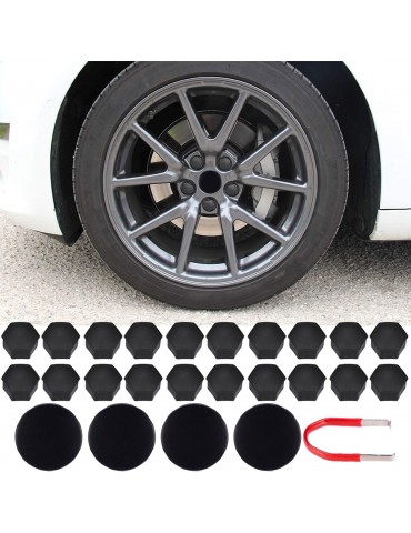 Aerodynamic Wheel Cap Kit Replacement for Tesla 3, S, X-4 Center Cap Set & 20 Wheel Lug Nut Cover