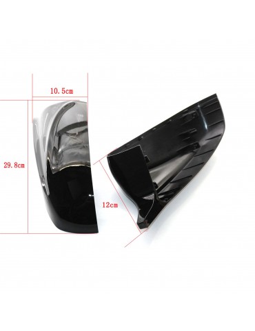 Left and Right Rear View Mirror Cap Cover Glossy Black Replacement for BMW X5 E70 X6 E71