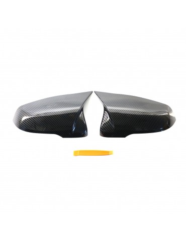 Left & Right Side Mirror Cover One Pair Carbon Fiber Side Door Wing Mirror Cap Covers Rear Mirror Cover Replacement for BMW 1 Series F52 X1 F48 F49 16-19