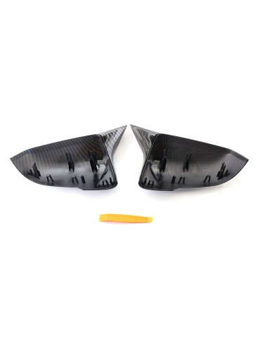 Left & Right Side Mirror Cover One Pair Carbon Fiber Side Door Wing Mirror Cap Covers Rear Mirror Cover Replacement for BMW 1 Series F52 X1 F48 F49 16-19