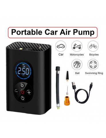 Electric Tire Inflator Mini Cordlessly Portable Car Air Compressor Rechargeable Digital Display Air Pump for Vehicles Tires/Ball/Swim Rings