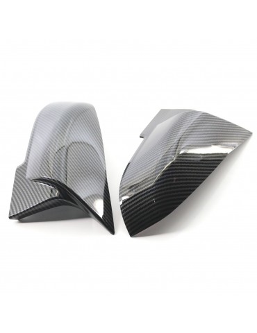 Pair Carbon Fiber Rear Mirror Cover Caps Replacement For BMW F20 F21 F30 F32 F36 X1 M3