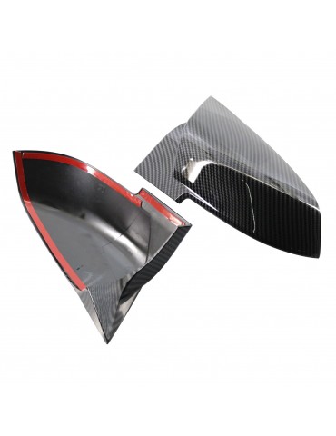 Pair Carbon Fiber Rear Mirror Cover Caps Replacement For BMW F20 F21 F30 F32 F36 X1 M3