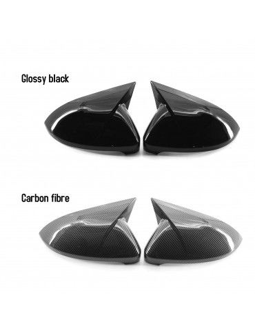 2PCS Side Mirror Cover Trim Replacement For VW Golf 7 7.5 MK7 7.5 GTI R 14-19