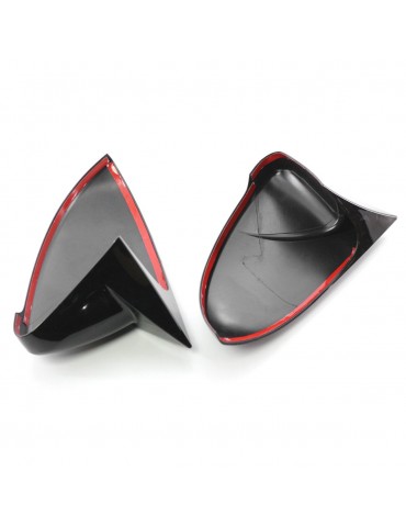 2PCS Side Mirror Cover Trim Replacement For VW Golf 7 7.5 MK7 7.5 GTI R 14-19