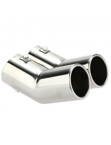 Dual Pipes Stainless Steel Exhaust Tail Pipes Muffler Tips for VW Golf 4 Bora Jetta