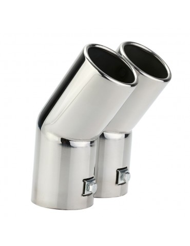 Dual Pipes Stainless Steel Exhaust Tail Pipes Muffler Tips for VW Golf 4 Bora Jetta