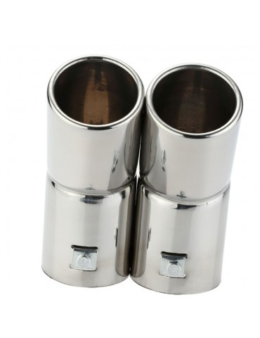 Dual Pipes Stainless Steel Exhaust Tail Pipes Muffler Tips for VW Golf 4 Bora Jetta